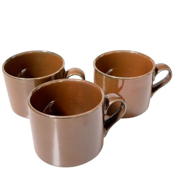 DANSK BISTRO Brown Ceramic Stackable 5 oz Cups Ceramic Coffee Mugs - Picture 3 of 7